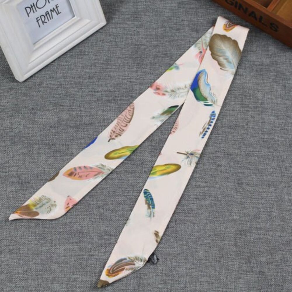 2 pair Angel Feathers small silk scarf tied bag scarf  #CT3
